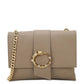 Chic Textured Calfskin Shoulder Bag with Jewel Detail