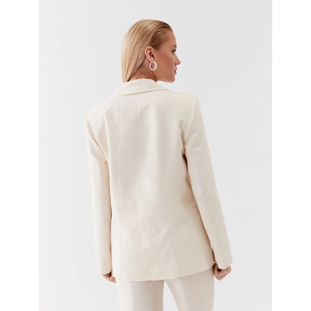 Elegant Linen Blend One-Button Jacket