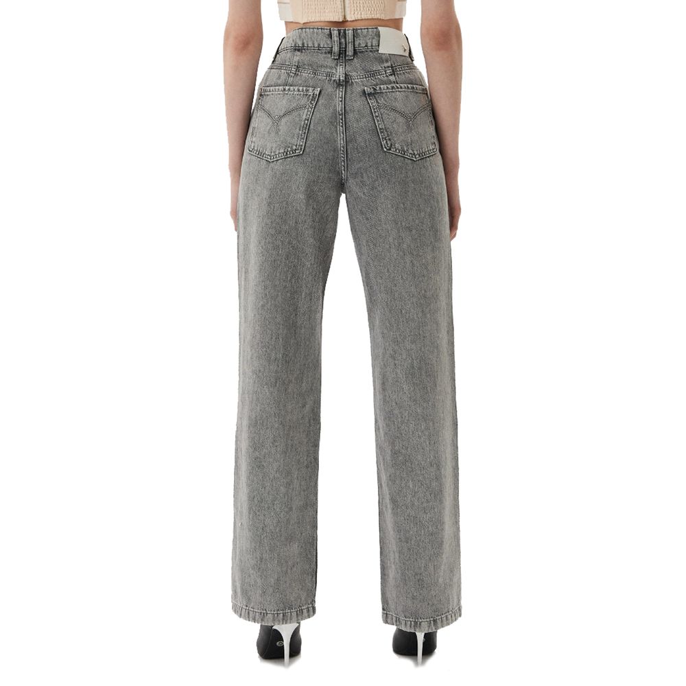 Chic Gray High-Waisted Designer Jeans