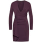 Elegant Purple V-Neck Cocktail Dress
