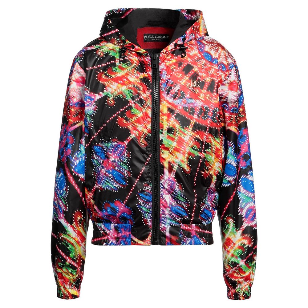 Chic Multicolor Nylon Statement Jacket