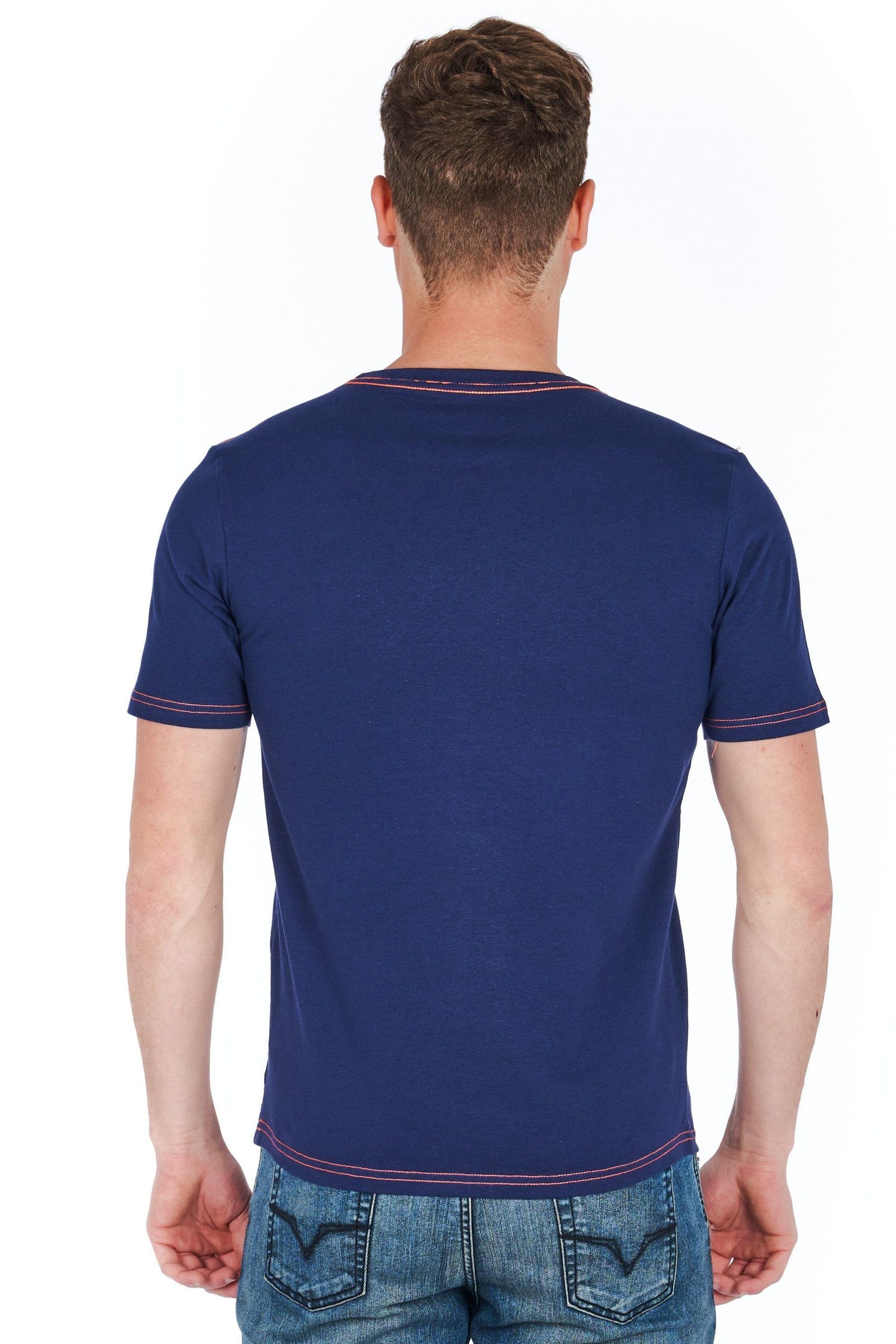 Sleek Blue Jersey Tee with Logo Detail