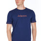 Sleek Blue Jersey Tee with Logo Detail