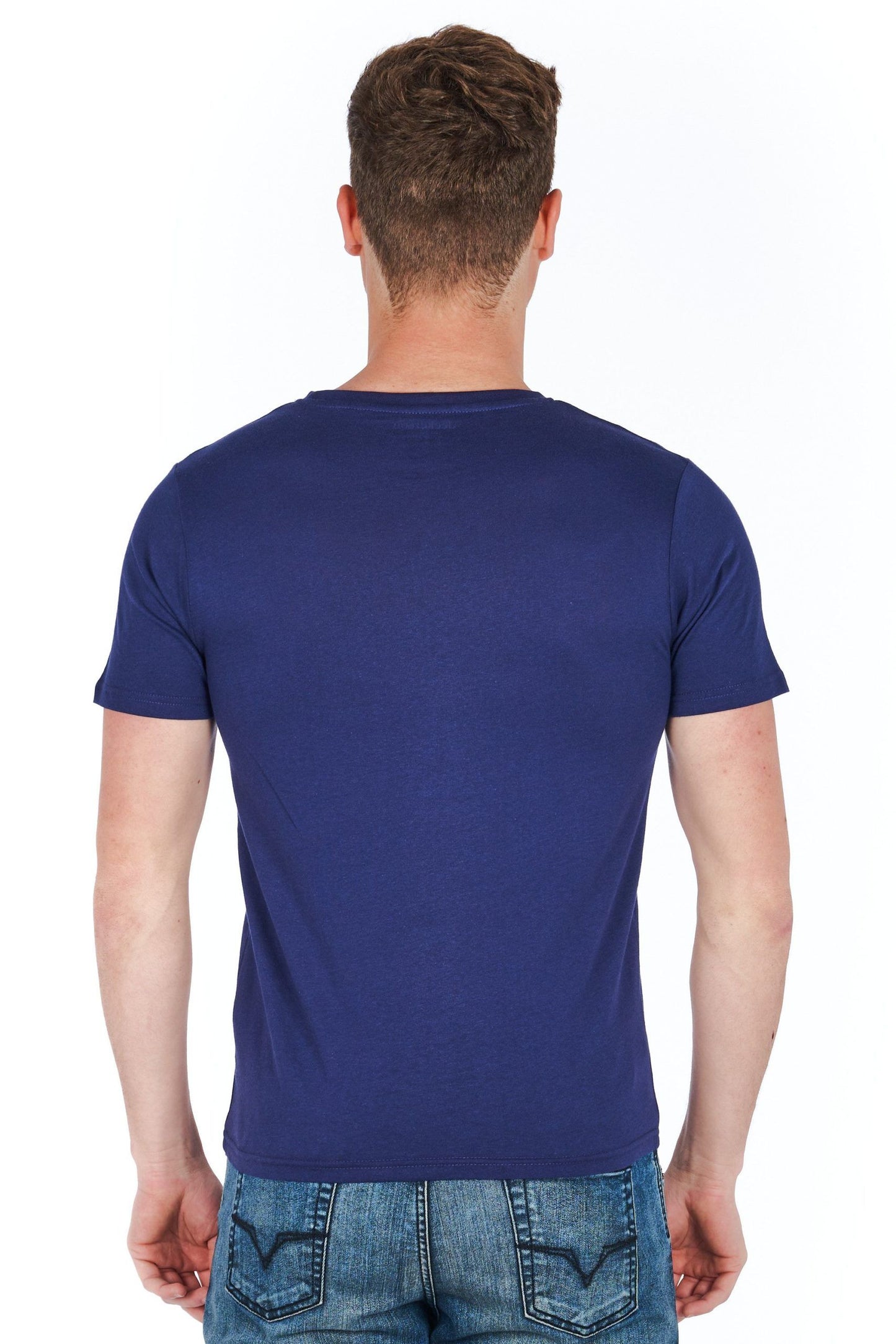 Slim Fit Logo Jersey Tee in Blue