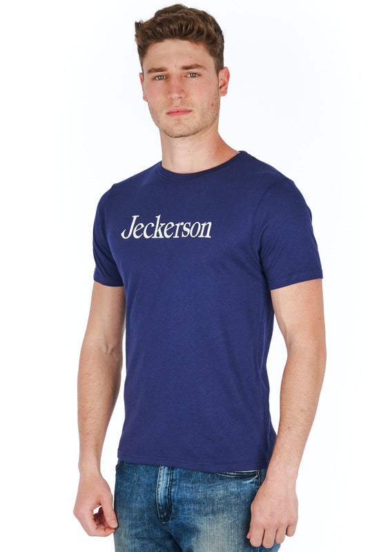 Slim Fit Logo Jersey Tee in Blue