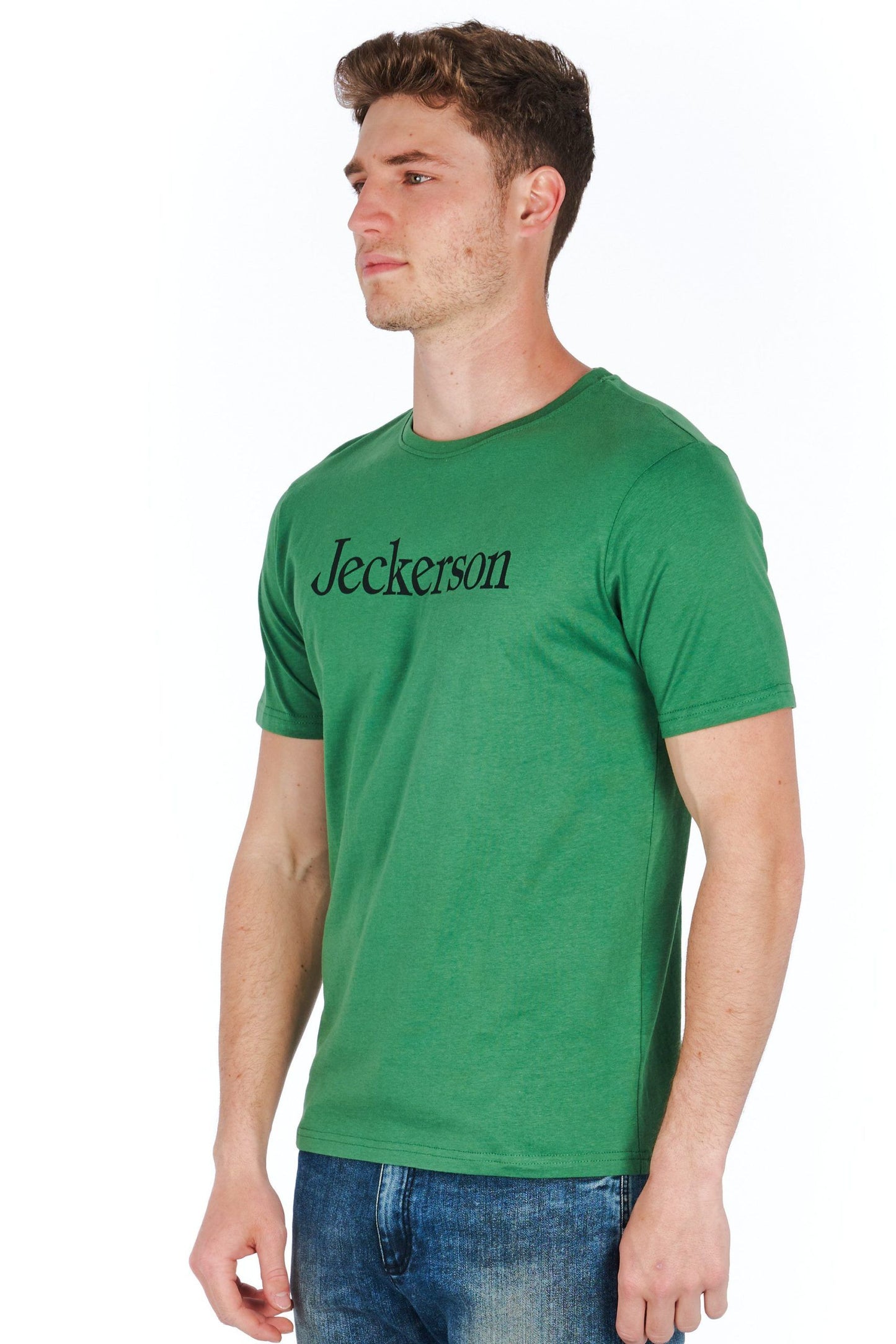 Slim Fit Logo Jersey Tee in Green