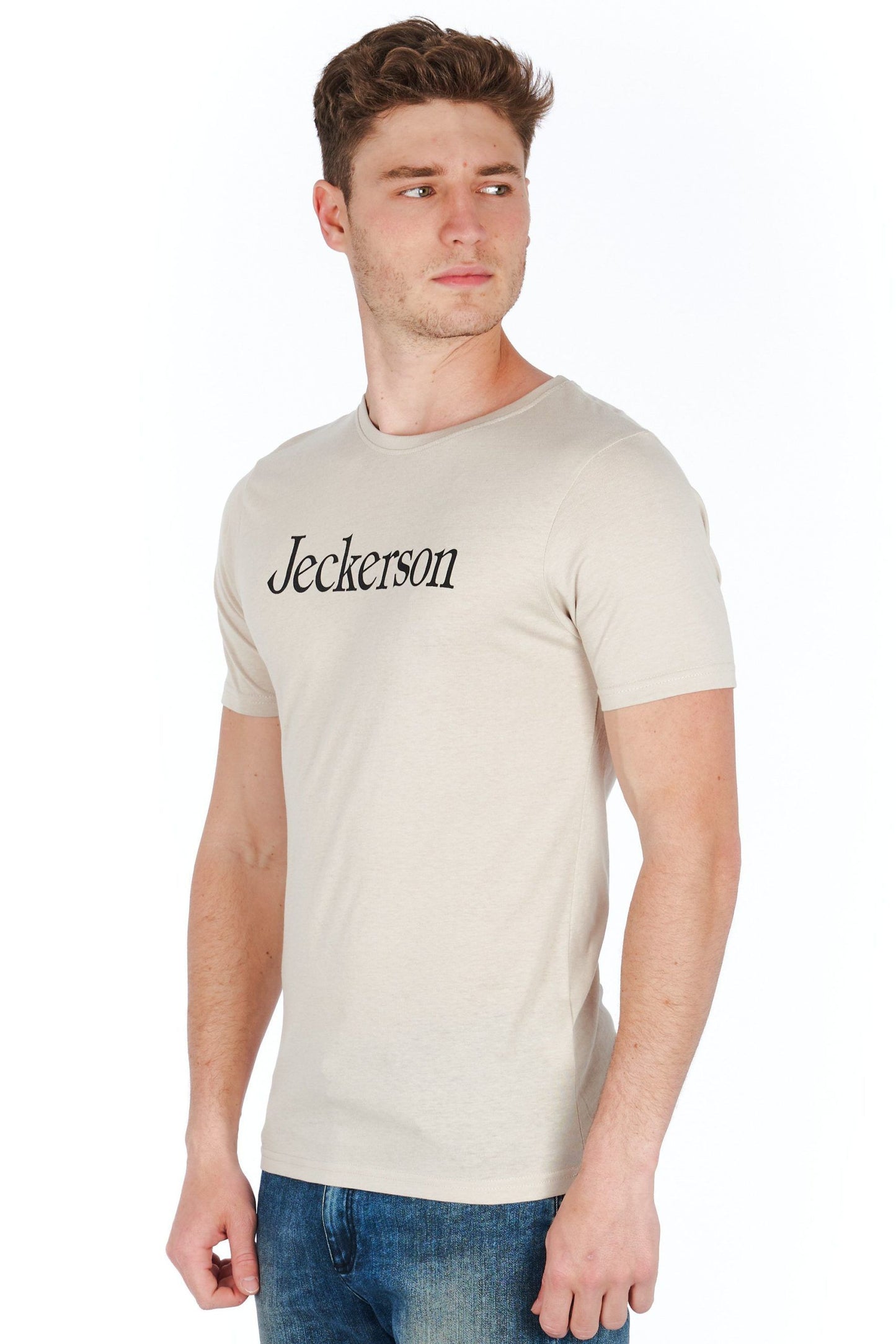 Sleek Silver Logo Tee - Slim Fit Elegance