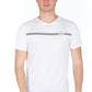 Sleek White Jersey Tee with Chic Front Print