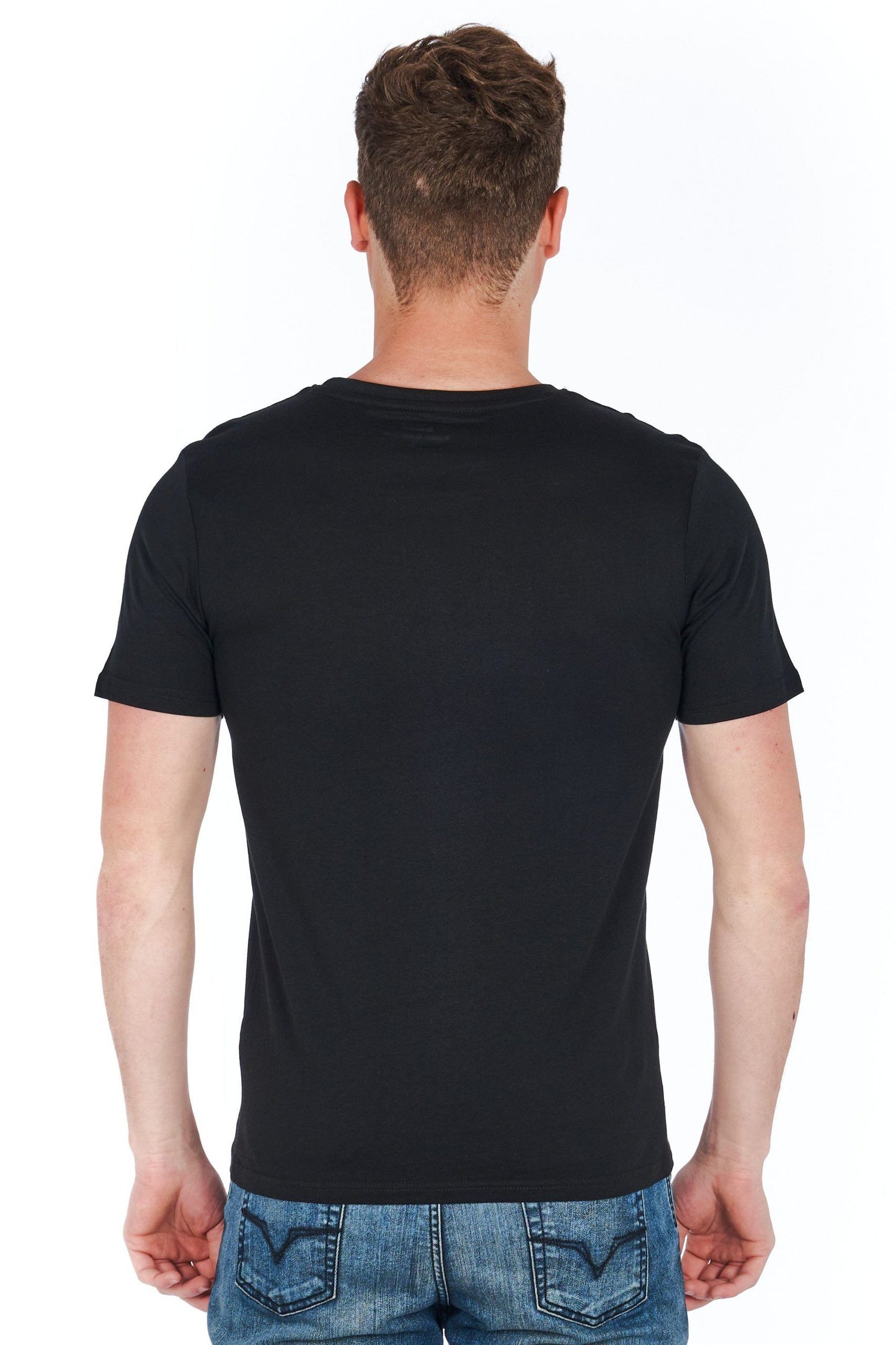 Sleek Black Jersey Tee with Signature Print