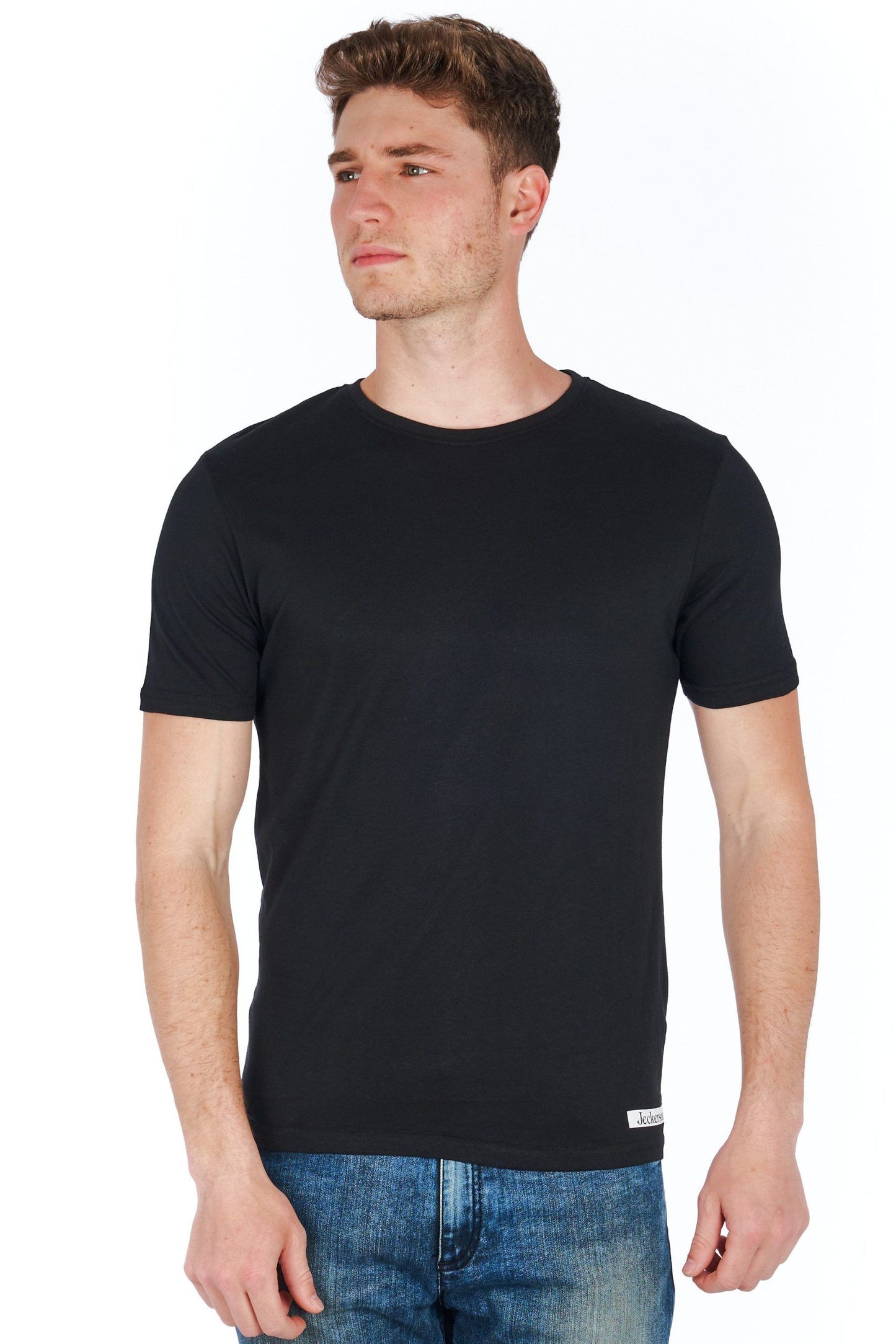 Sleek Black Jersey Tee with Mini Logo