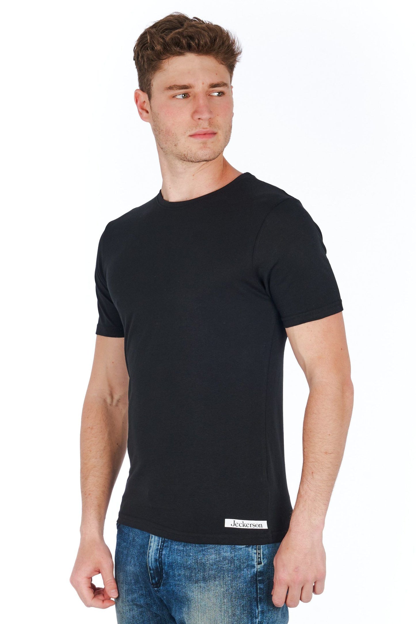 Sleek Black Jersey Tee with Mini Logo