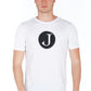 Sleek White Logo Tee for the Modern Man