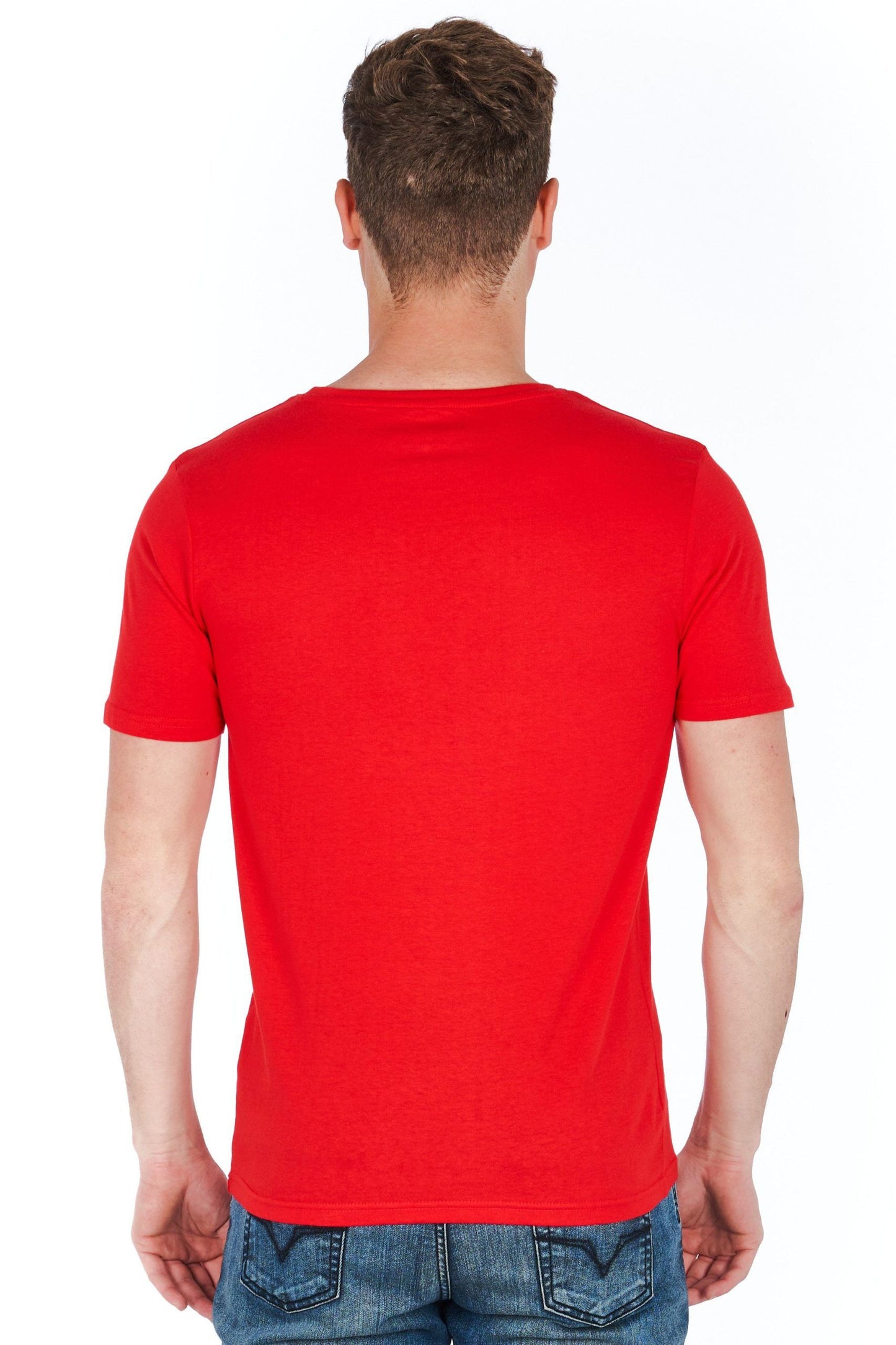 Chic Red Slim Fit Jersey Tee with Logo