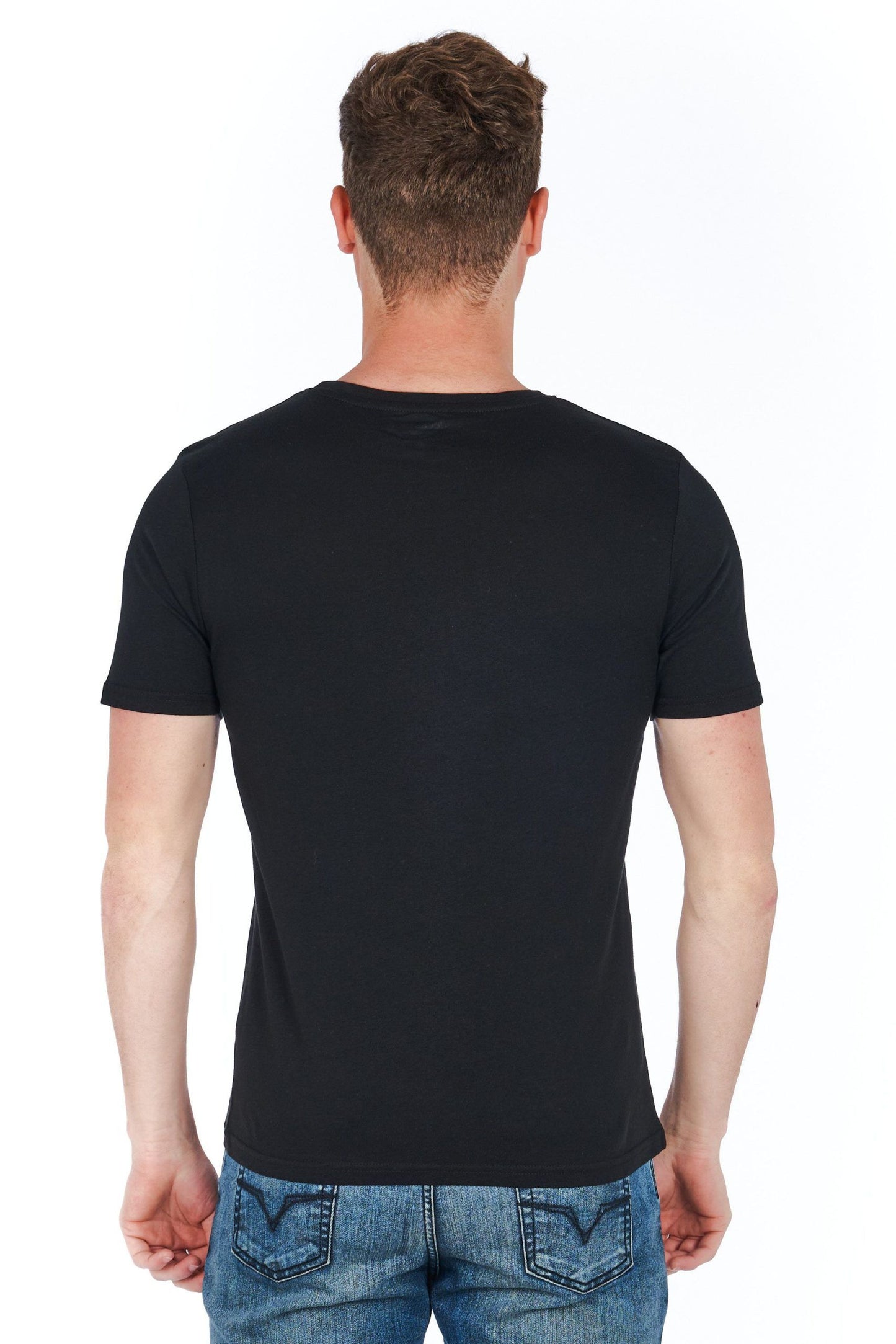 Sleek Vertical Logo Tee with Slim Fit