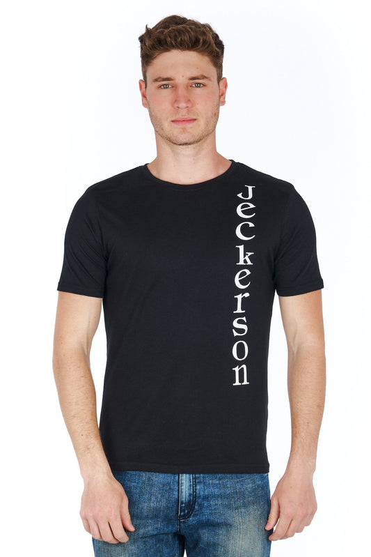 Sleek Vertical Logo Tee with Slim Fit