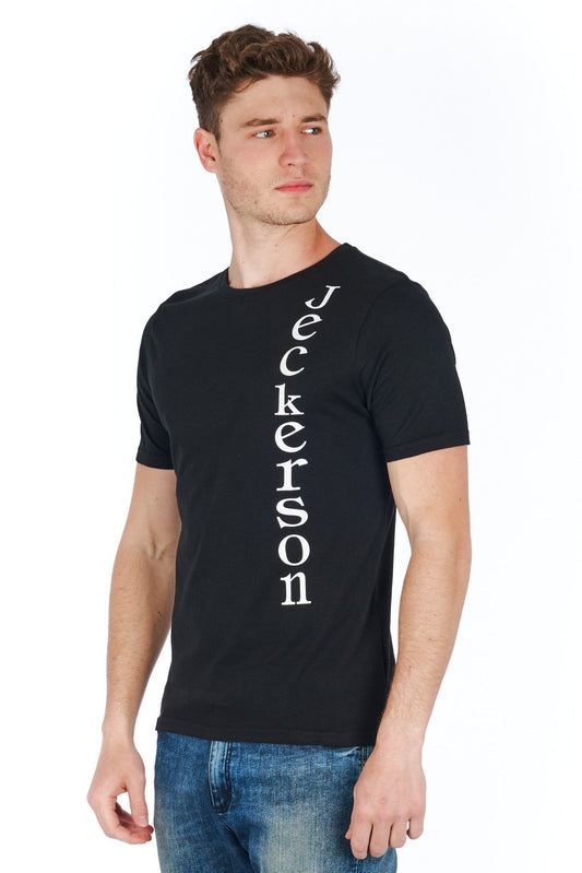 Sleek Vertical Logo Tee with Slim Fit