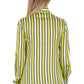 Elegant Striped Jewel-Sleeve Shirt