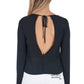 Elegant Flared Sleeve Lace-Up Blouse