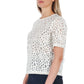 Chic White Perforated Faux-Leather Blouse