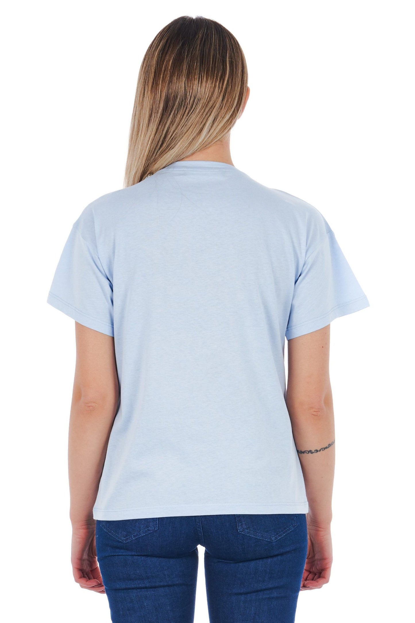 Elegant Jewel Neckline Printed Tee