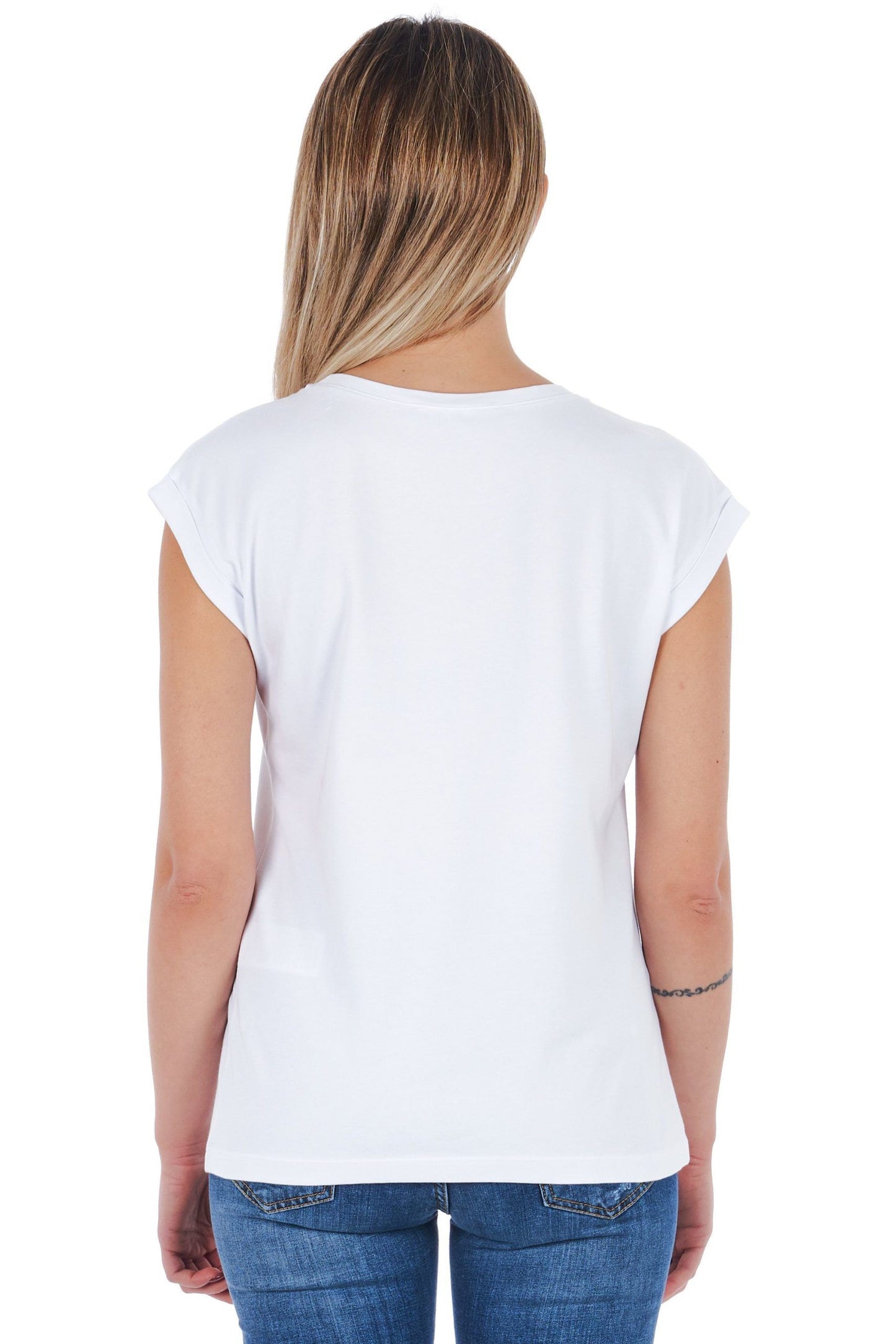 Elegant White Front Print Tee