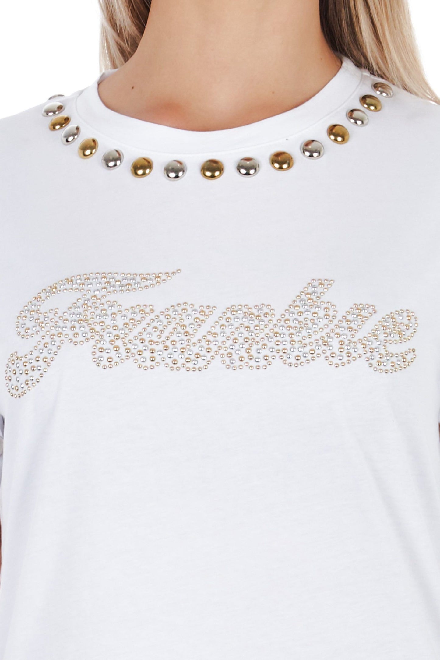 Embellished Rhinestone Logo Tee