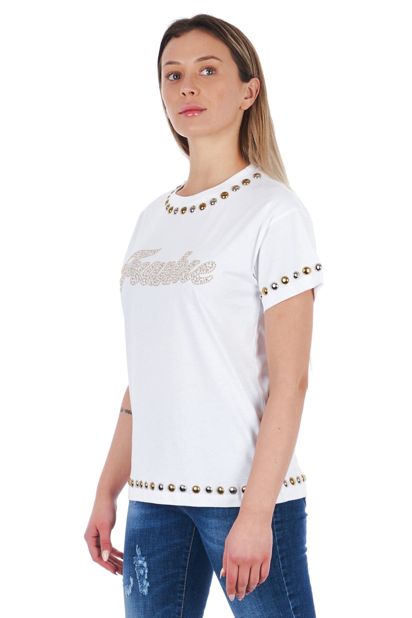 Embellished Rhinestone Logo Tee