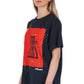Chic Oversized Tee with Front Print Detail