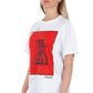 Oversized Graphic Cotton Tee with Appliques