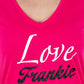 V-Neck Tee with Chic Front Print