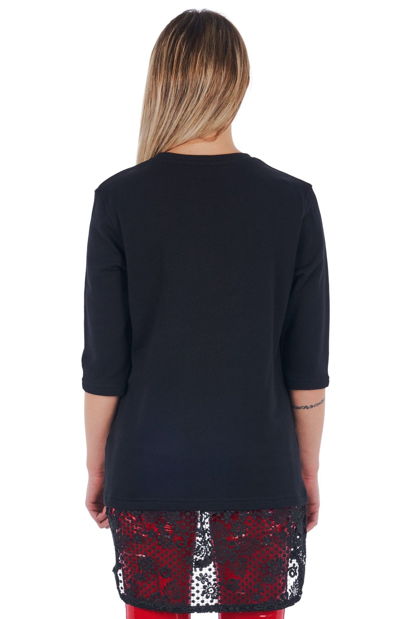 Elegant Crewneck Sweatshirt with Lace Detail