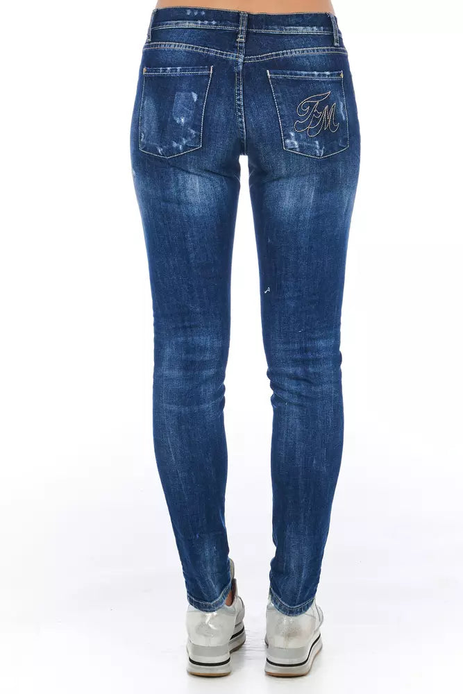 Chic Worn Wash Skinny Denim Jeans