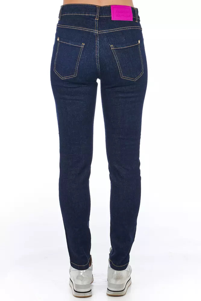 Chic Multi-Pocket Denim Jeans in Blue