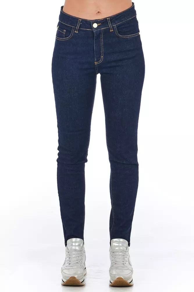 Chic Multi-Pocket Denim Jeans in Blue