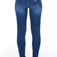 Chic Worn Wash Denim Jeans for Sophisticated Style