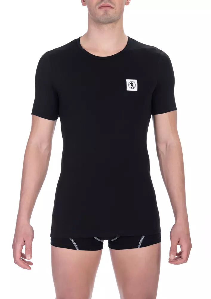 Elegant Crew Neck T-Shirt in Black