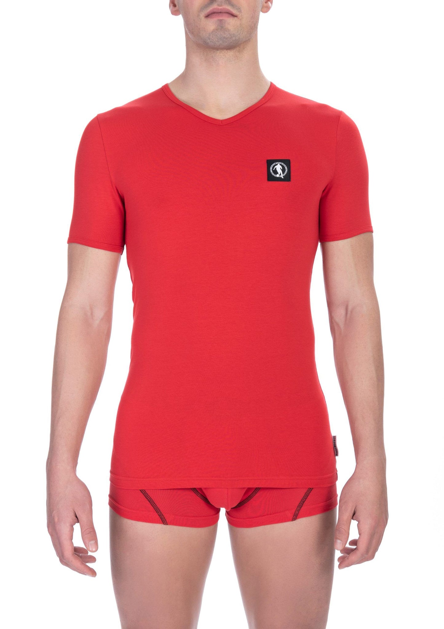 V-Neck Red T-Shirt - Sleek & Versatile