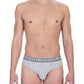 Sleek Gray Cotton Bi-Pack Briefs for Men