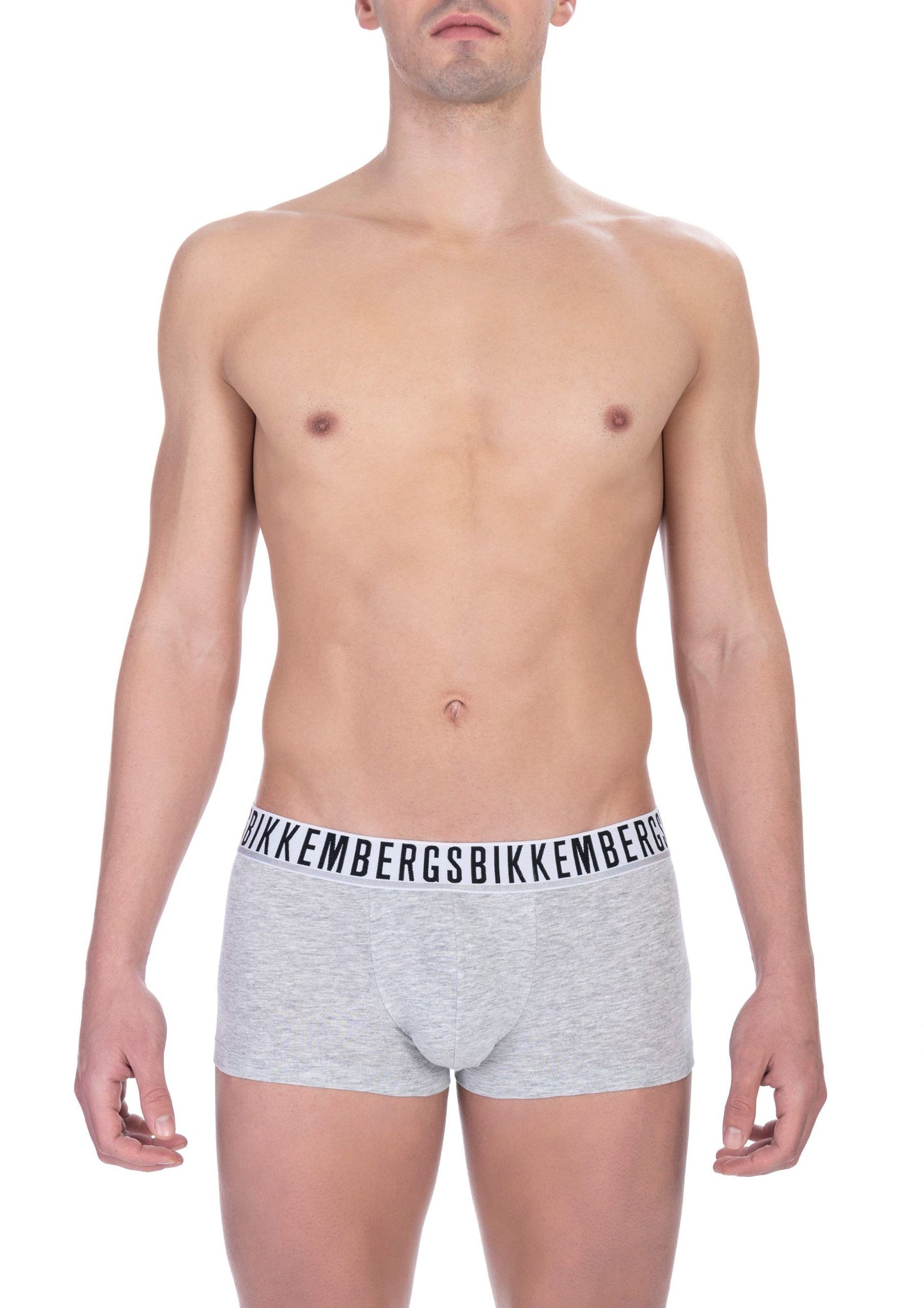 Sleek Gray Bikkembergs Trunk Twin-Pack