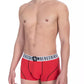 Chic Red Cotton-Elastane Men's Trunks Duo