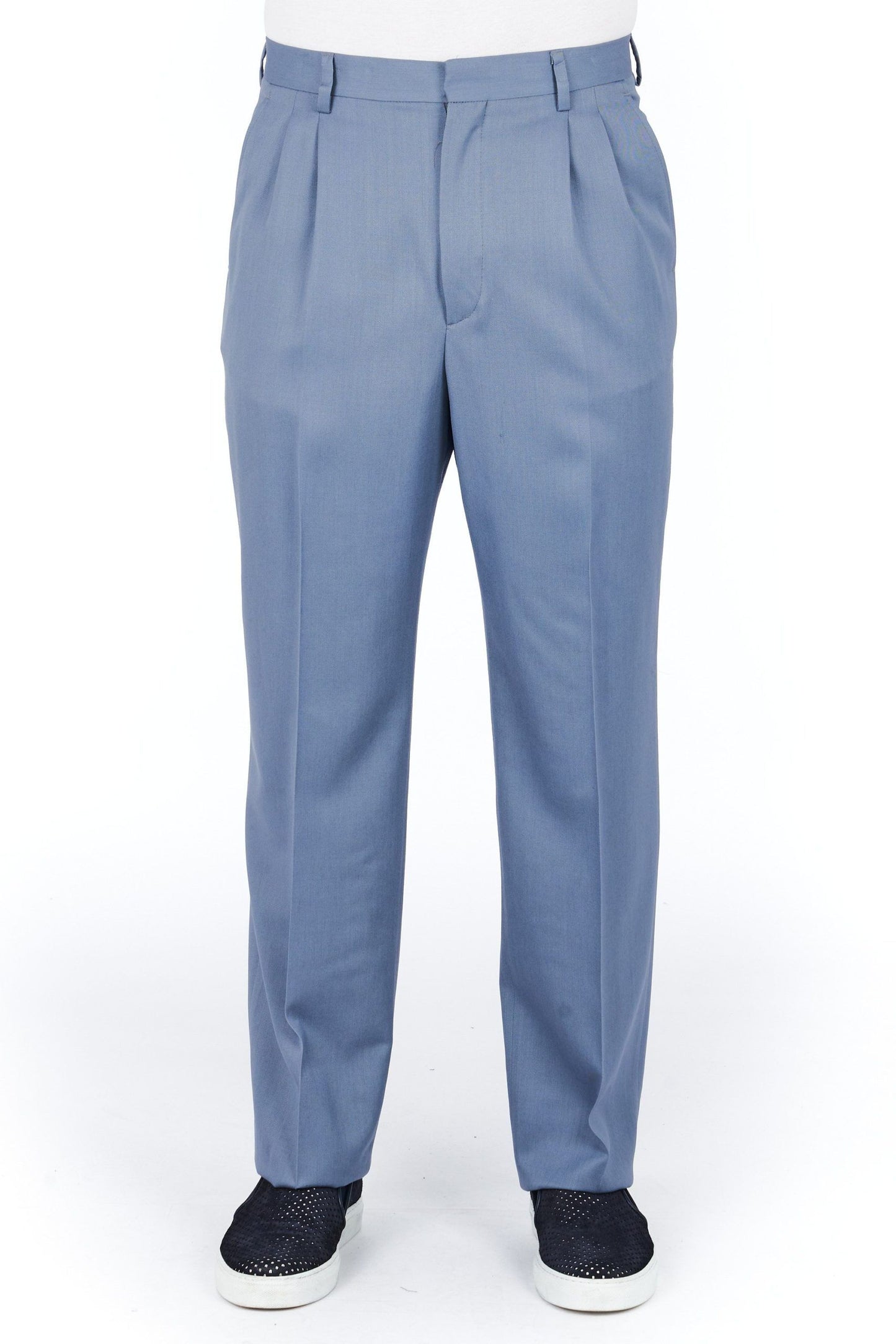 Elegant Wide Leg Light-Blue Trousers