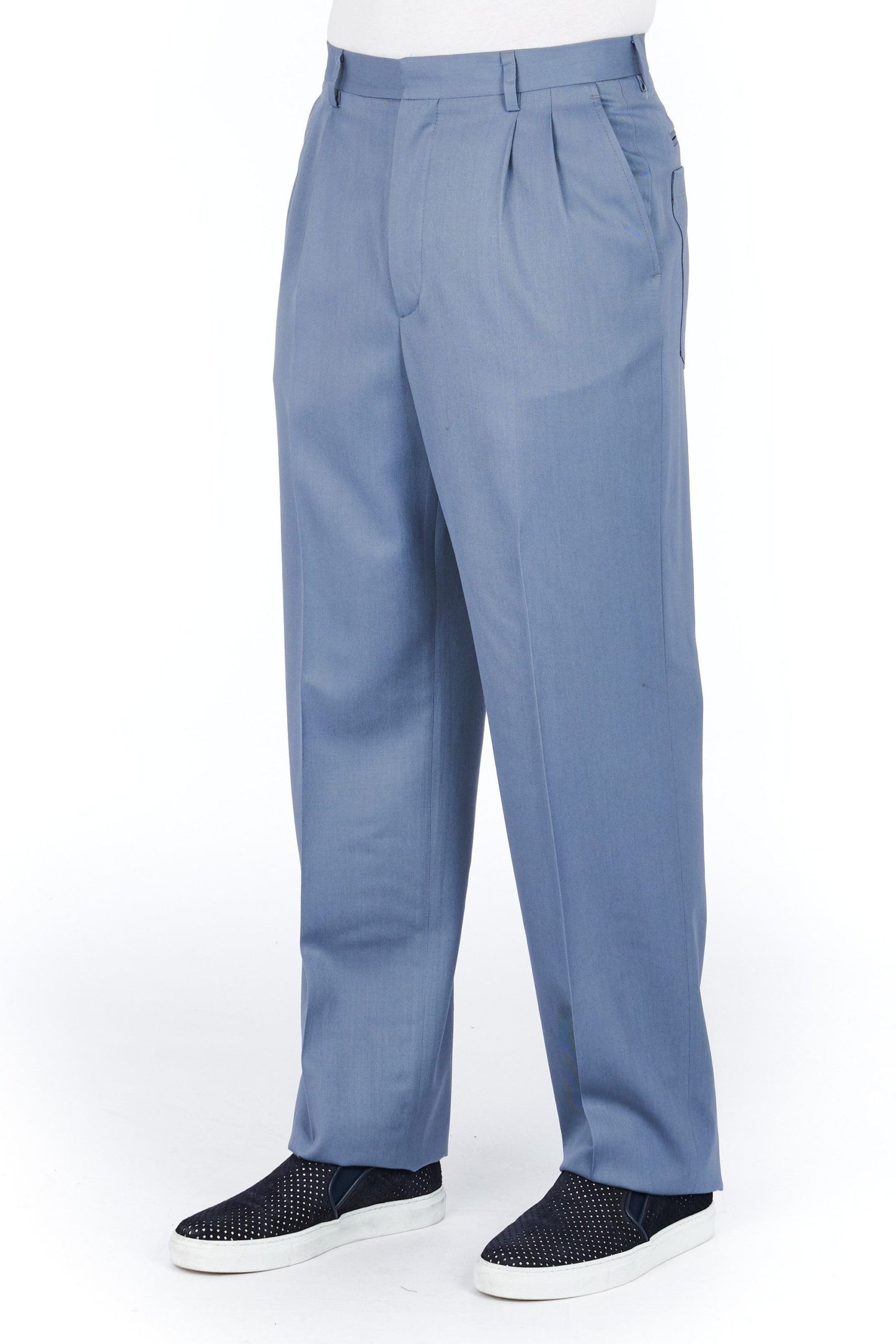 Elegant Wide Leg Light-Blue Trousers