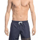 Chic Blue Swim Shorts with Stylish Front Print
