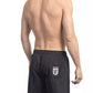 Sleek Black Swim Shorts with Side Print