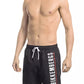 Sleek Black Swim Shorts with Side Print