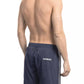 Elegant Blue Tape-Trim Swim Shorts