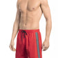 Red Swim Shorts with Back Pocket Detail