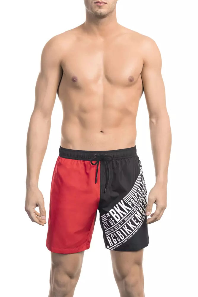 Ravishing Red Side Print Swim Shorts