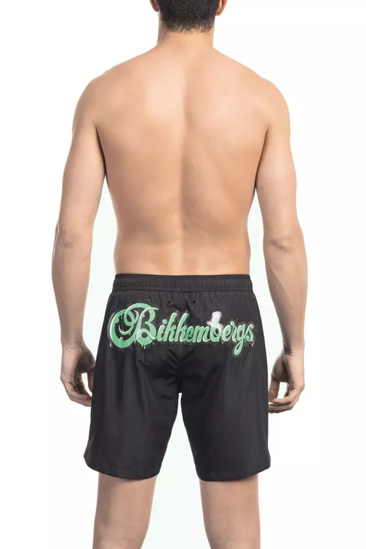 Elegant Black Logo Swim Shorts