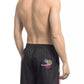 Sleek Black Side Print Swim Shorts